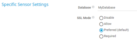 Specific Sensor Settings